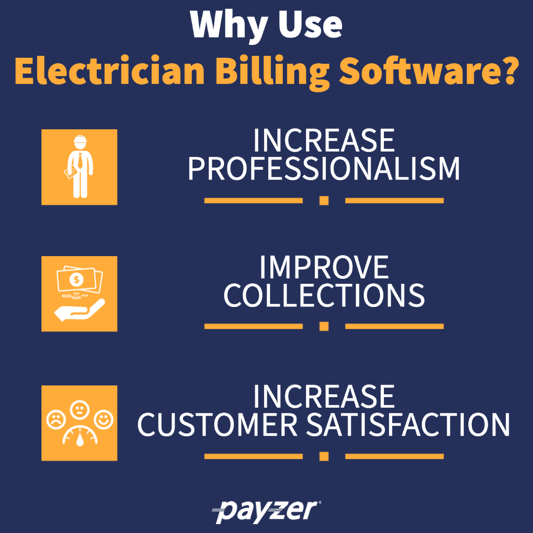 Why use electrician billing software? It can increase professionalism, improve collections and increase customer satisfaction.